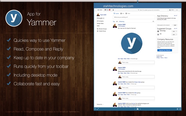 App for Yammer on the Mac App Store