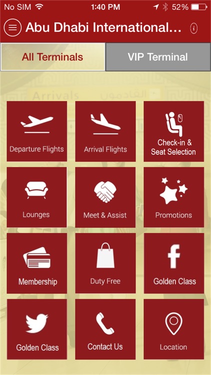 Golden Class AbuDhabi Airport