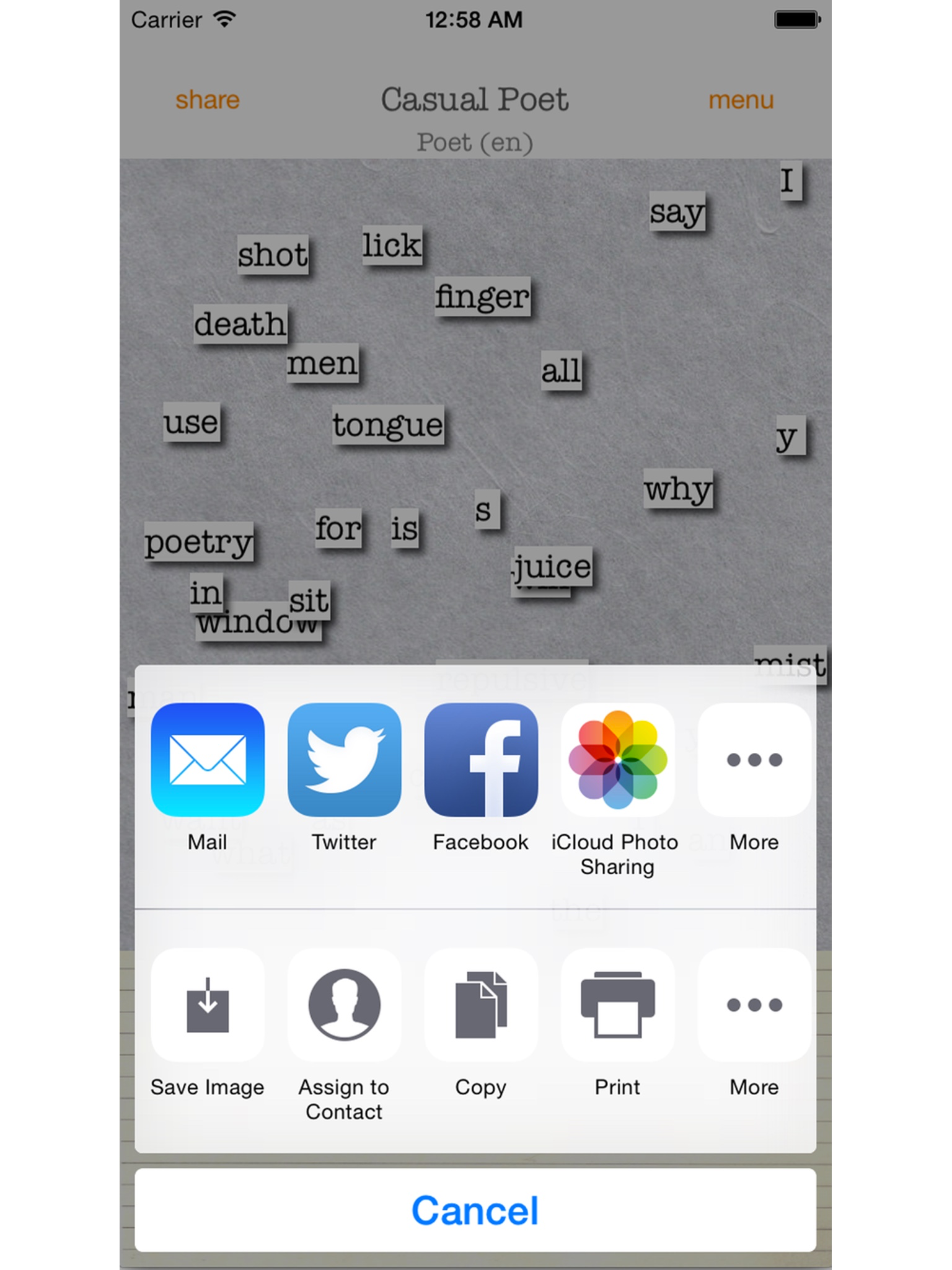 Casual Poet - play with words & share your poetry
