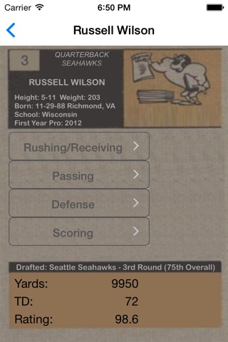 Pro Football Player Stats screenshot 3