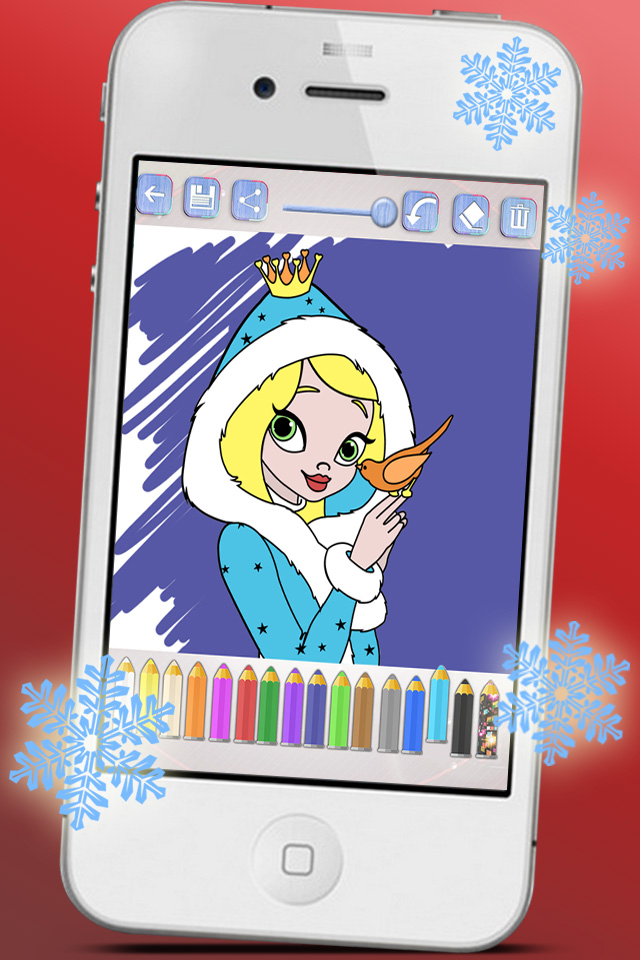 Drawings to paint princesses at Christmas seasons. Princesses coloring book