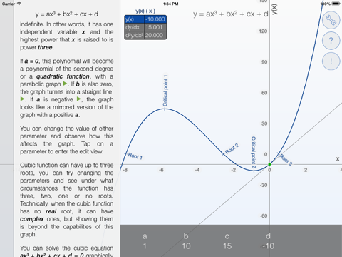 Cubic Solver - plot graph and find roots of cubic function [y = ax³ + bx² + cx + d]のおすすめ画像2