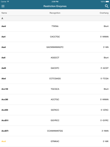 Restriction Enzyme Tool iPad screenshot