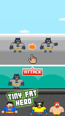 Tiny Fat Hero - Play Free 8-bit Retro Pixel Fighting Gamesのおすすめ画像2