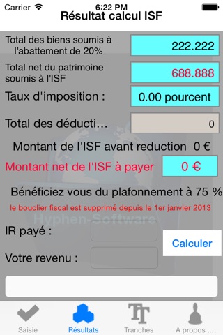 Calcul ISF 2015 screenshot 2