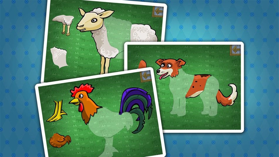 #3. Puzzles for toddlers with farm animals and their sounds (iOS) De: Kidstatic Apps ApS