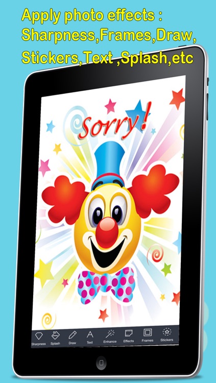 Sorry Cards with photo editor.Send sorry greeting card and custom apology ecards with text and voice messages!