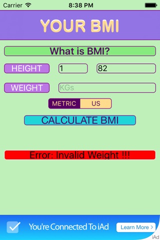 Your BMI screenshot 3