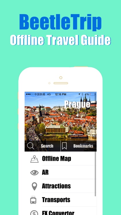 Prague travel guide and offline city map, Beetletrip Augmented Reality Prague Metro Tram Train and Walks