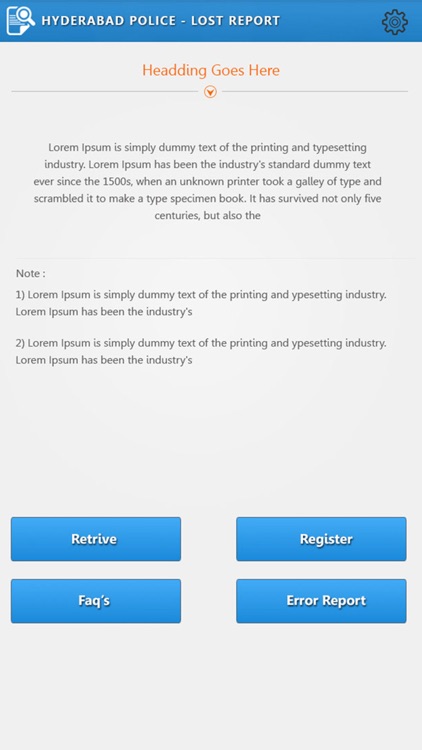 Lost Report - Hyderabad Police