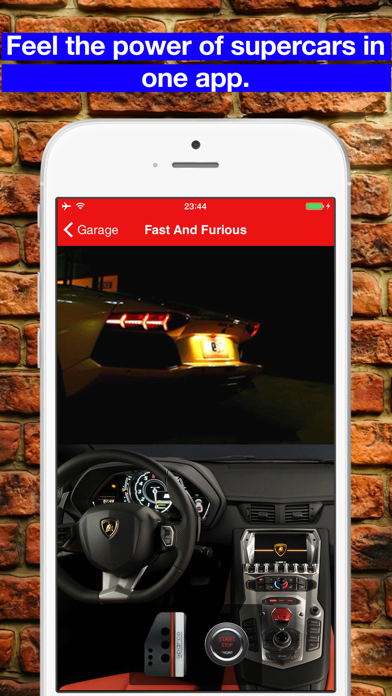 Garage: simulator exhaust sounds sports car. iPhone screenshot 1 - Entertainment app