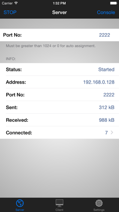 TCP Console screenshot 1
