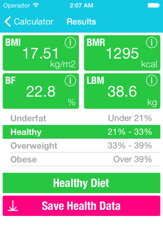 Fit Calculator - Calculate BMI, BMR, BFP, LBM for Health screenshot 2