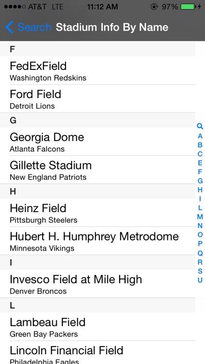 Pro Team Stadiums Football AFC NFC