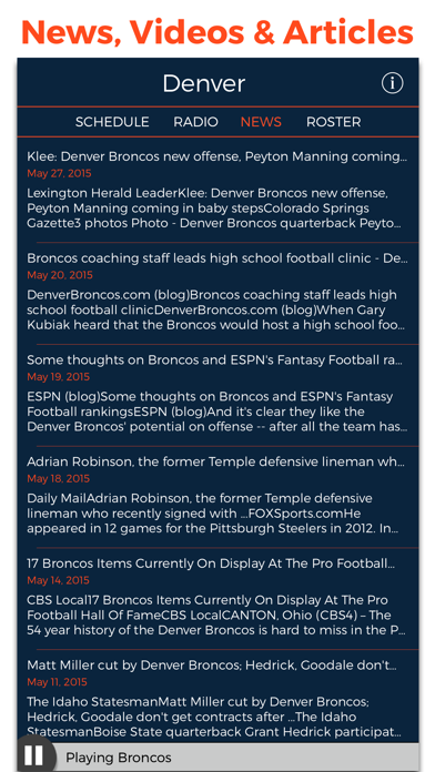 Denver Football Radio & Live Scores Screenshot