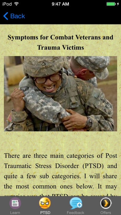 PTSD Symptoms & Suggested Treatment