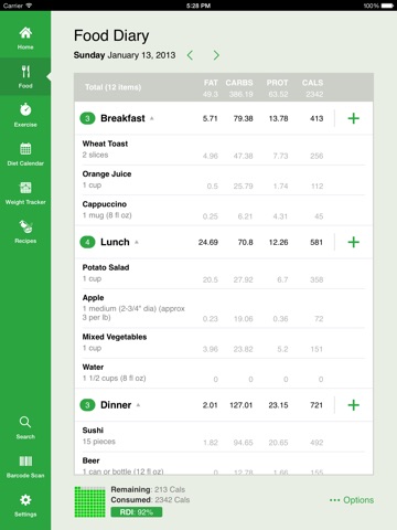 Calorie Counter by FatSecret for iPad screenshot 3