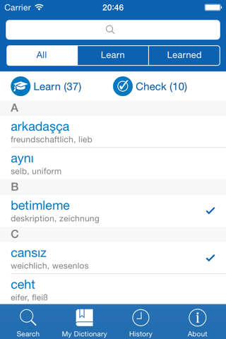 Turkish <> German Dictionary + Vocabulary trainer screenshot 3
