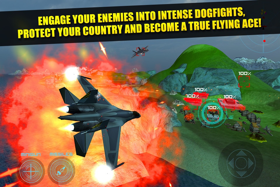 Jet Plane Fighter Pilot Flying Simulator Real War Combat Fighting Games screenshot 4