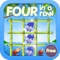 Four in a row (also known as Captain's Mistress, Four Up, Plot Four, Find Four, Four play, Connect Four  and Four in a Line) is a two-player connection game in which the players  take turns dropping colored discs from the top into a seven-column, six-row vertically suspended grid