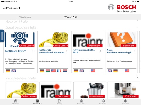 Bosch netTrainment screenshot 2