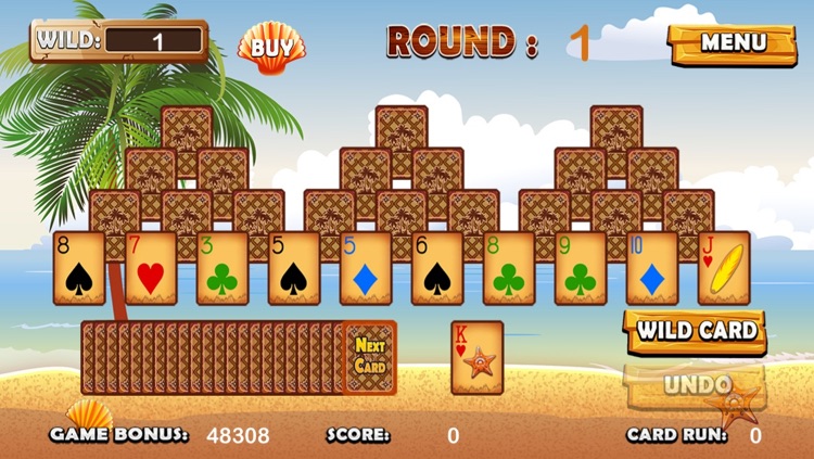 Beach Island Tri Tower Pyramid Solitaire