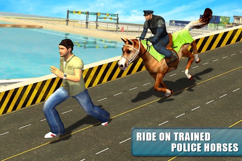 Police Horse Crime City Chase - Clean City from robbers and criminals set free in town screenshot 3