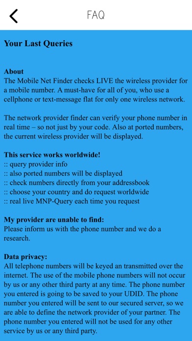 Mobile Phone Provider Check Screenshot