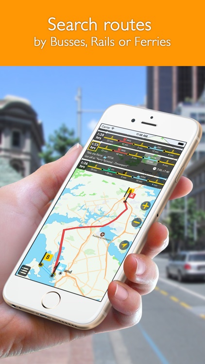 Auckland offline map with public transport route planner for my journey