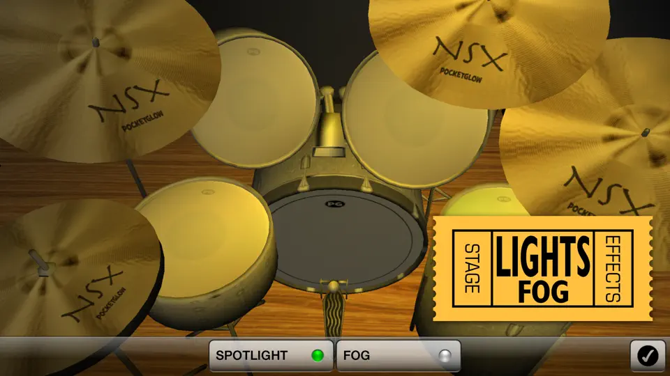 Captura de pantalla de Spotlight Drums ~ The Drum Set Formerly Known As 3D Drum Kit en iPhone 4
