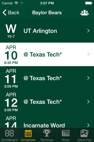 Big 12 Baseball Schedules, Scores, & Radio screenshot 2