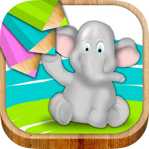 Animals for painting and coloring with magic marker icon