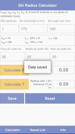 Game screenshot FIS Ski Radius Calculator apk