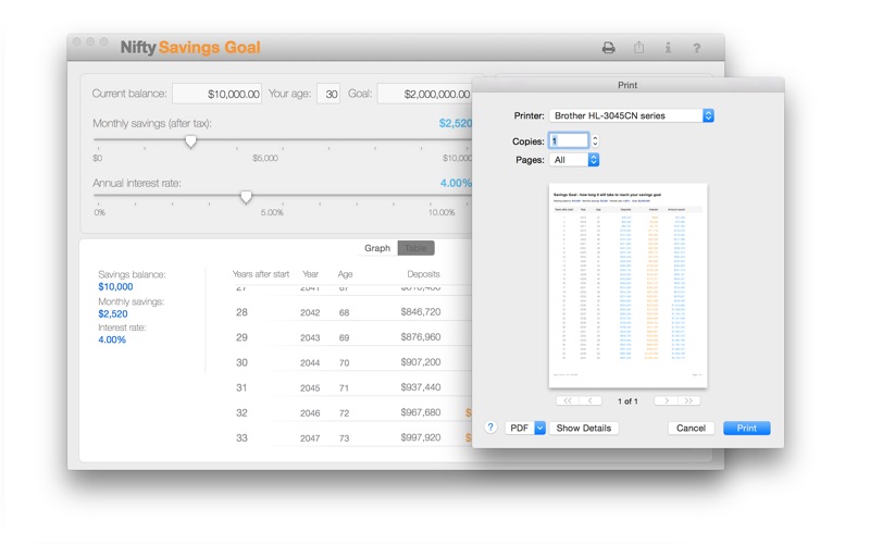 Nifty Savings Goal Screenshot