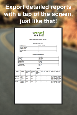 Vehicle Log Book GPS PRO screenshot 3