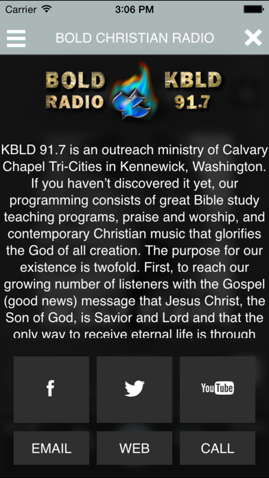KBLD 91.7 BOLD Christian Radio iPhone screenshot 3 - Music app