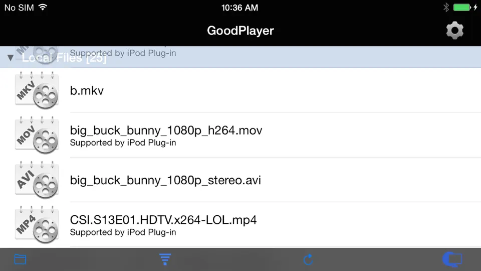 Скриншот GoodPlayer на iPhone 4