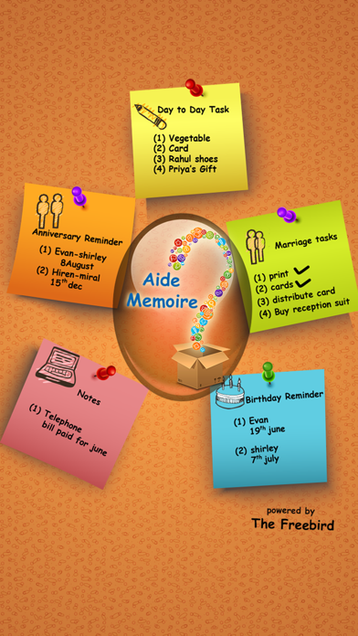 Screenshot #1 pour AIDE  MEMOIRE -  An All in One Genius Organizer