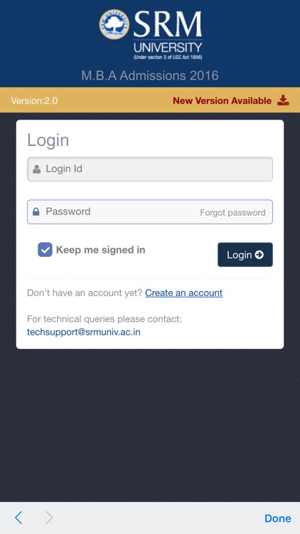 SRM MBA. 2016 Application