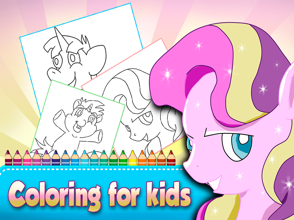 ` Pony Coloring book for Kids and Toddler Activities - Girl edition LITE