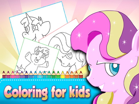 ` Pony Coloring book for Kids and Toddler Activities - Girl edition LITE iPad screenshot