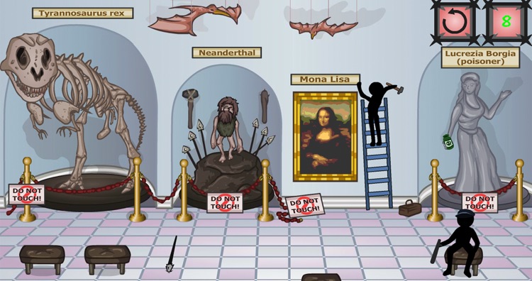 Stickman death at the Museum