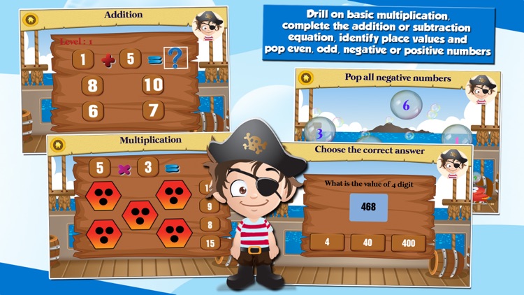Pirate Kids 2nd Grade Math and English Educational Games School Edition