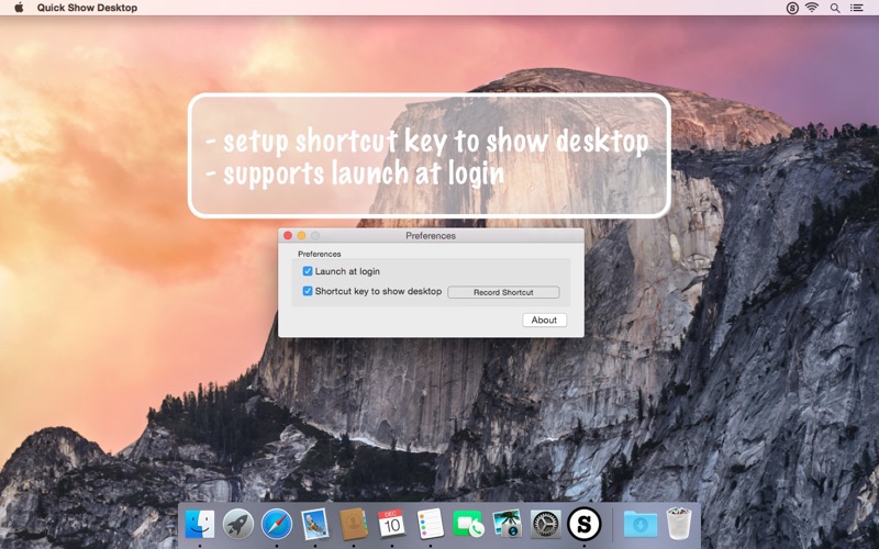 Screenshot #2 pour Quick Show Desktop - Hide All Windows In A Click
