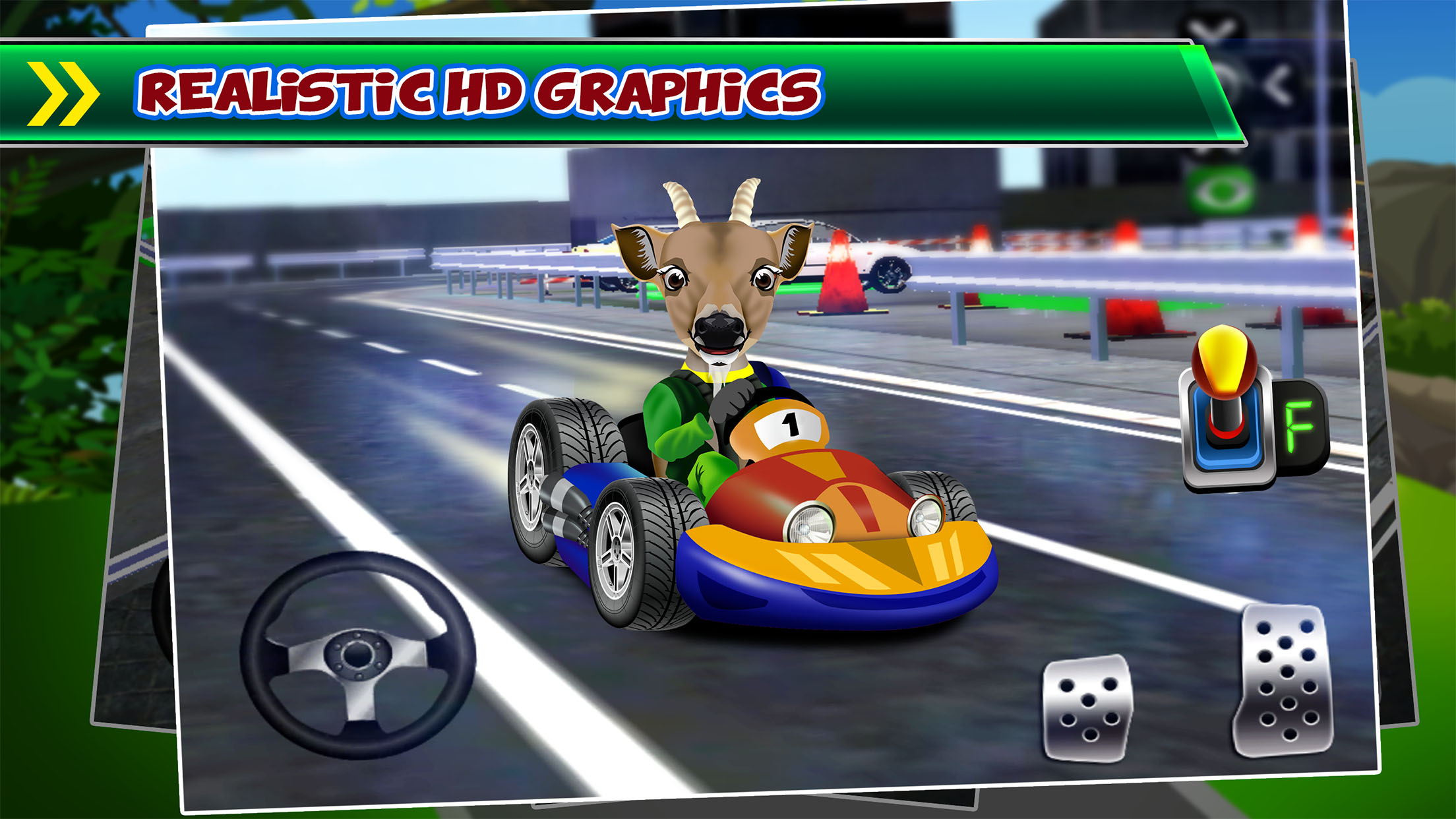 Goat Driving Car Parking Simulator - 3D Sim Racing & Dog Run Park Games! screenshot 4
