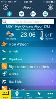 new orleans airport + flight tracker msy louis armstrong iphone screenshot 2