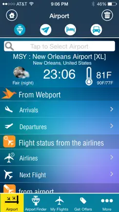 New Orleans Airport + Flight Tracker MSY Louis Armstrong iPhone image 2