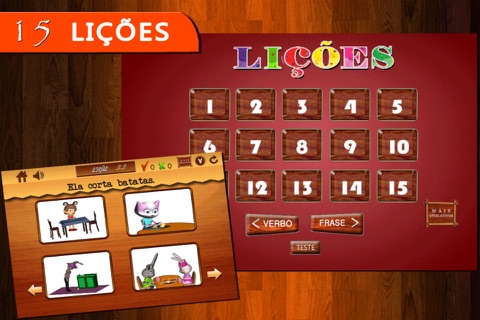 Verbos para as crianças- Parte 1-Aprender português: Free Portuguese language learning lessons for children to learn animated action words & play screenshot 4