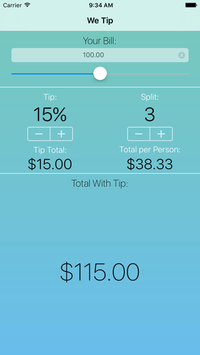 Screenshot #1 pour We Tip - Tip Calculator