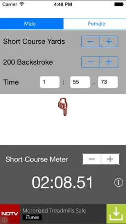 Swim Lap Time Converter screenshot 1